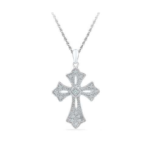 Precious Diamond Cross Silver Pendant