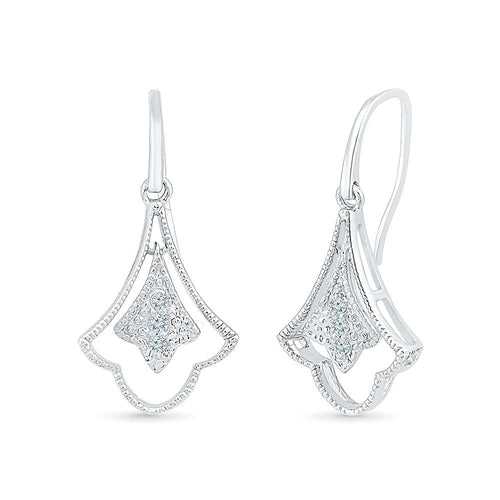 Luxurious Dangle Diamond Drop Silver Earrings