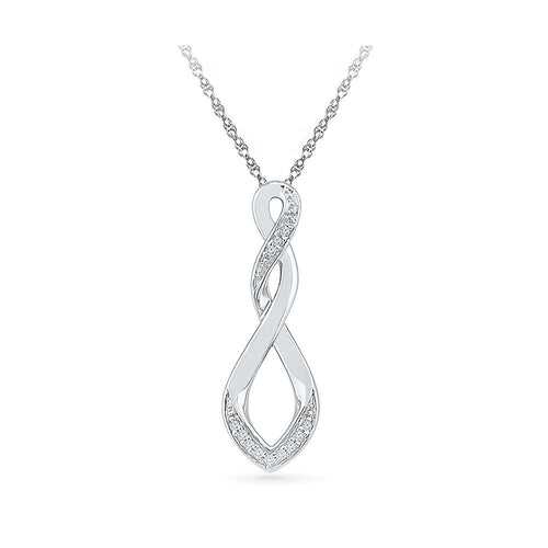 Classic Twist Diamond Silver Pendant