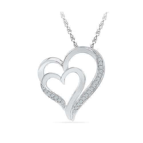 Heart Ablaze Diamond Silver Pendant