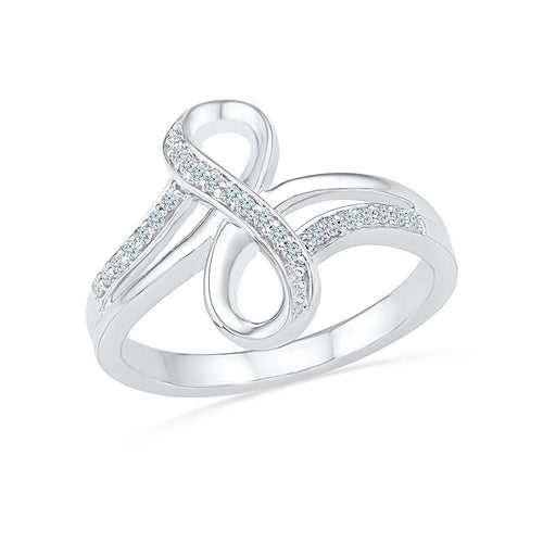 Vertiginous Infinity Diamond Silver Ring