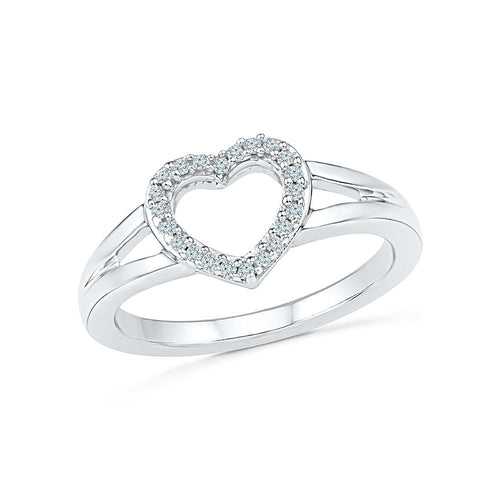 Bounteous Heart Diamond Midi Silver Ring