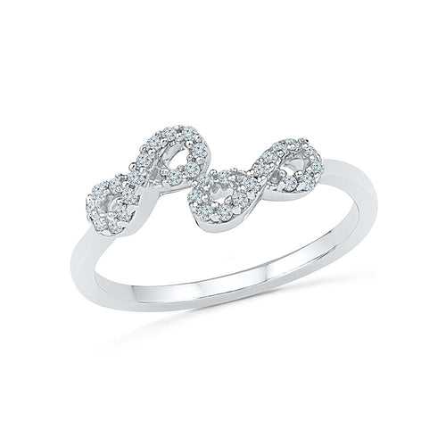 Twee Infinity Diamond Midi Silver Ring