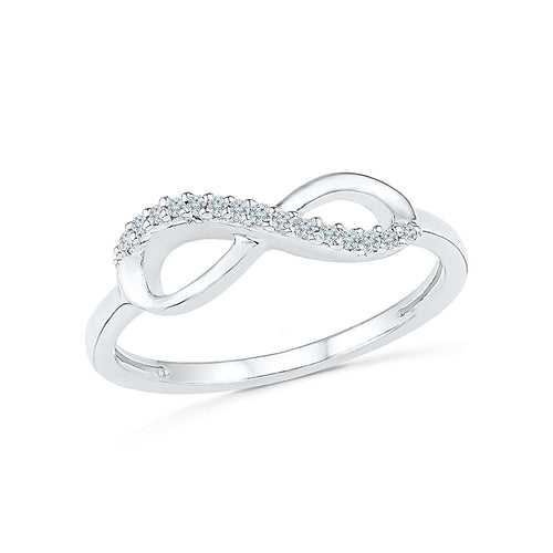 Infinity Bijou Diamond Midi Silver Ring