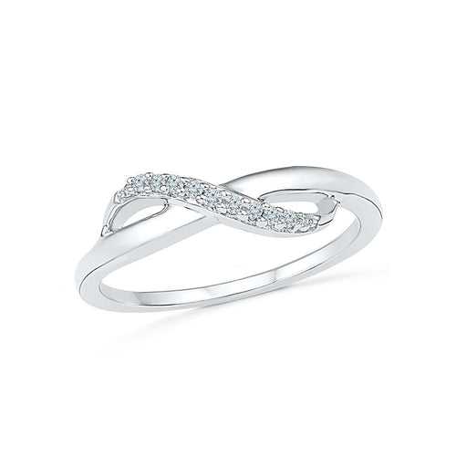 Diamond Infinity Midi Silver Ring