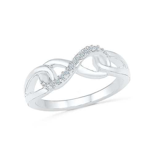 Infinity Clasp Everyday Diamond Silver Ring