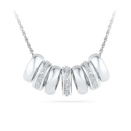 Radiant Rings Diamond Silver Pendant