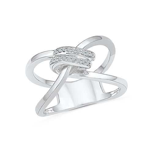 Celtic Knot Diamond Cocktail Silver Ring
