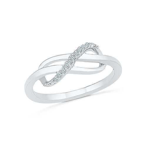 Infinity Enhancer Diamond Midi Silver Ring