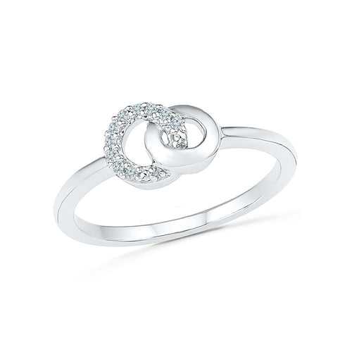 Interlinked Diamond Midi Silver Ring for women
