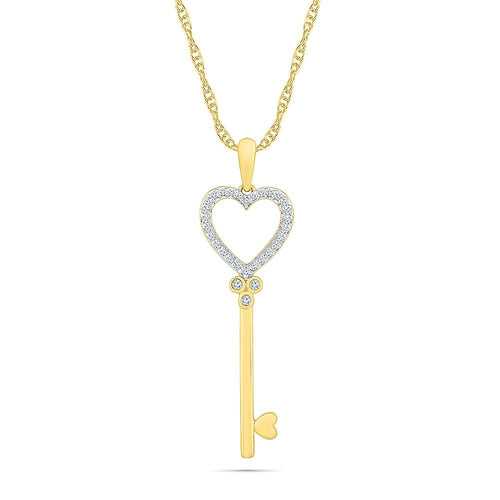 Open Heart Key Pendant