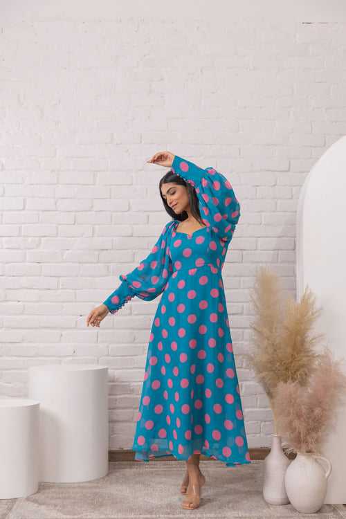 BLUE POLKA MAXI