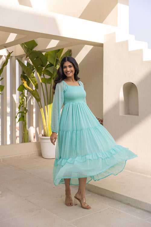 MINT GREEN CHIFFON MAXI