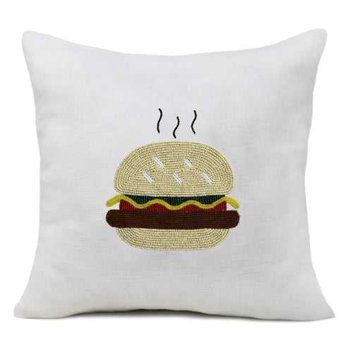 Beaded Happiest Meal Pillow Cover