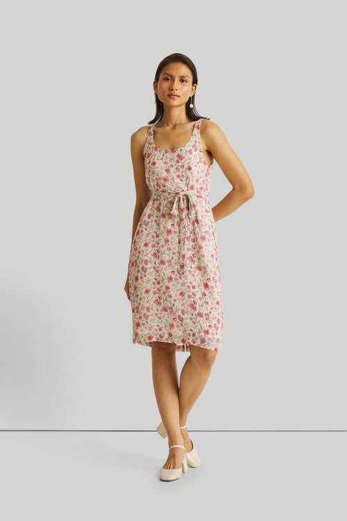 Fitted Knee Length Floral Dress
