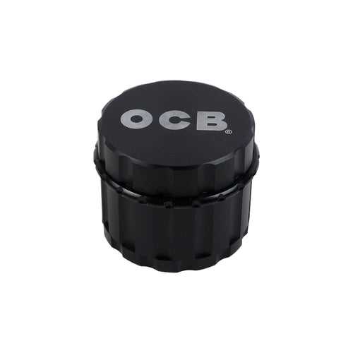 OCB - 4 Piece Aluminum Herb Grinder with Diamond Cut 50 mm (Black Matte)