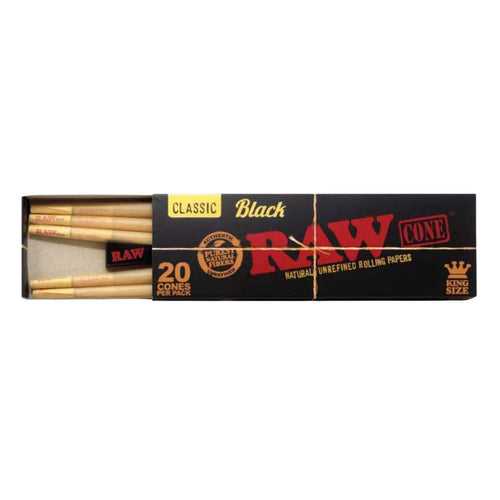 RAW BLACK -  KING SIZE CONES (PACK OF 20)