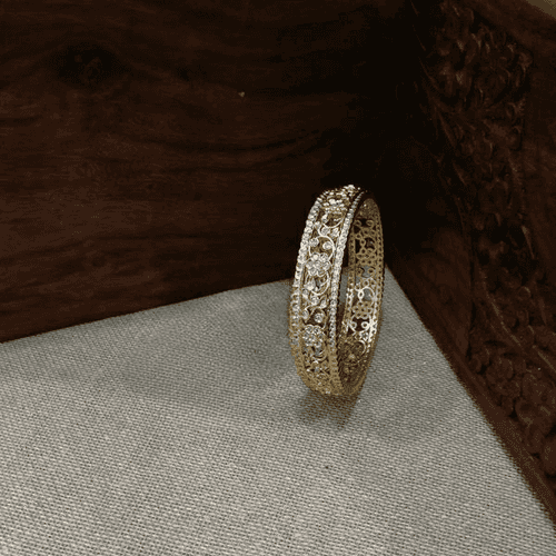 Golden and Cubic Zirconia Single Bangle