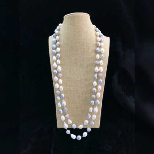 Silvery White Pearls Necklace