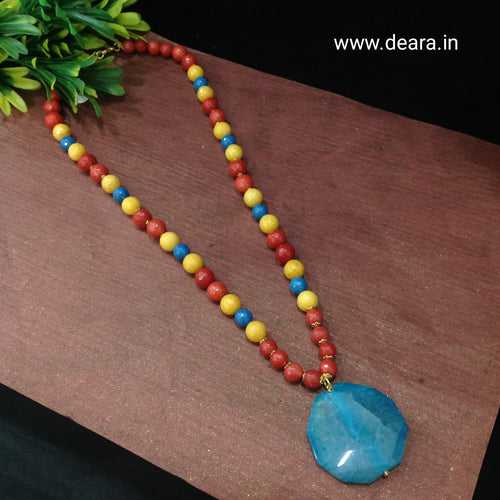 Magnetic Multi-coloured Gemstones And Pendant Necklace