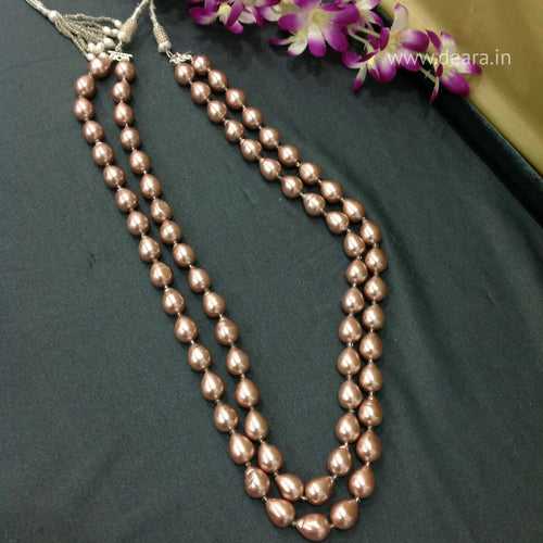 Magnificant 2 Stranded Mauve Pearl Necklace