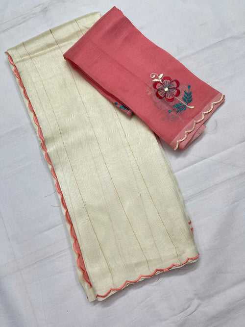 Mangalagiri Silk / Cotton Zari Linen Saree-RSSELISACT592207