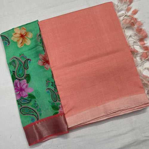 Mangalagiri Silk / Cotton Saree-RSSEMGSACT592283