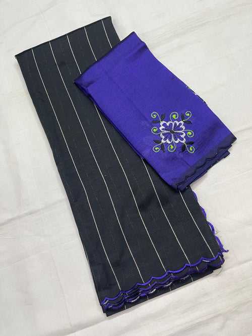 Mangalagiri Silk / Cotton Zari Linen Saree-RSSELISACT592227
