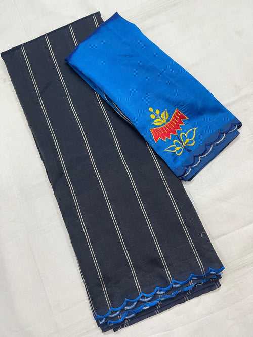Mangalagiri Silk / Cotton Zari Linen Saree-RSSELISACT592212