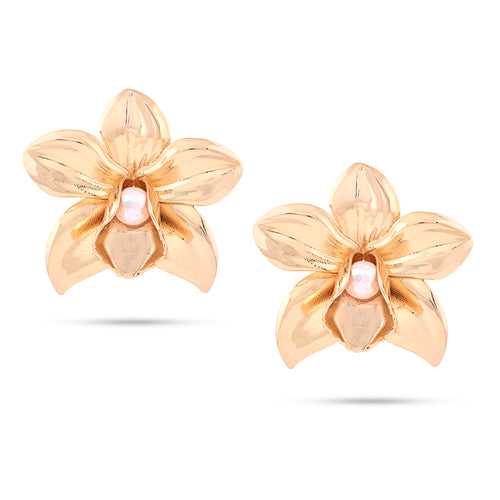 Metallic Orchid Earring (Gold)