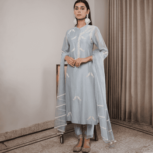 FIZA Powder Blue Kurta Set