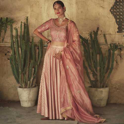 Gulaabi Onion Pink Lehenga Set