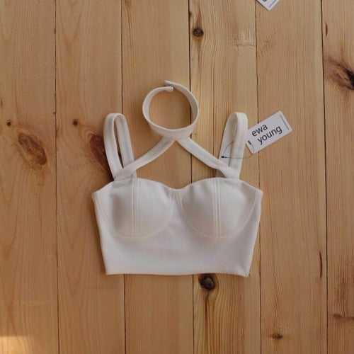 White Choker Senorita Crop Top