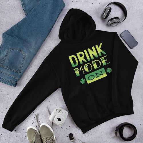 Drink Mode On Unisex Hooded Sweatshirt