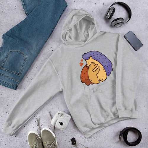 Hedgehog Love Unisex Hooded Sweatshirt