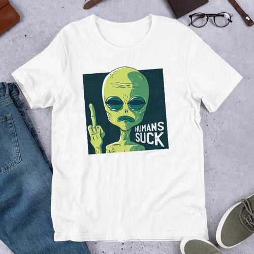 Humans Suck Alien Half Sleeve T-Shirt