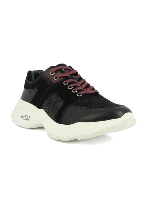 Alberto Torresi Black Laceup Sports Shoes