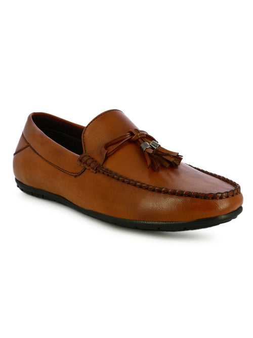 Tan Tassel  Loafer Shoes For Men