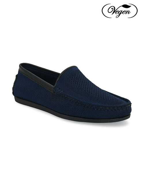 Navy Blue Knitted Loafers