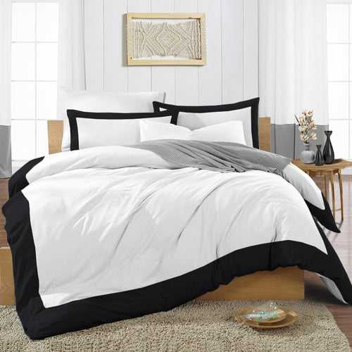 Black with White Two Tone Duvet Cover