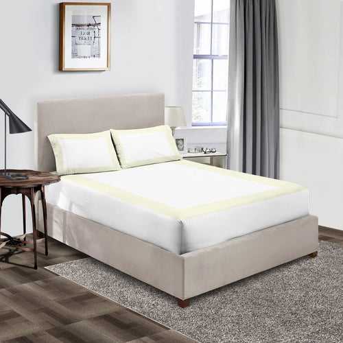 Ivory two tone Fitted Bed Sheet