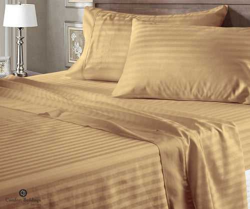 Taupe Stripe Bed Sheets