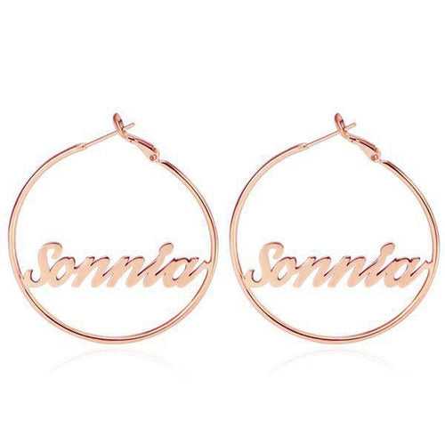 Personalize Your Name Hoop Earrings