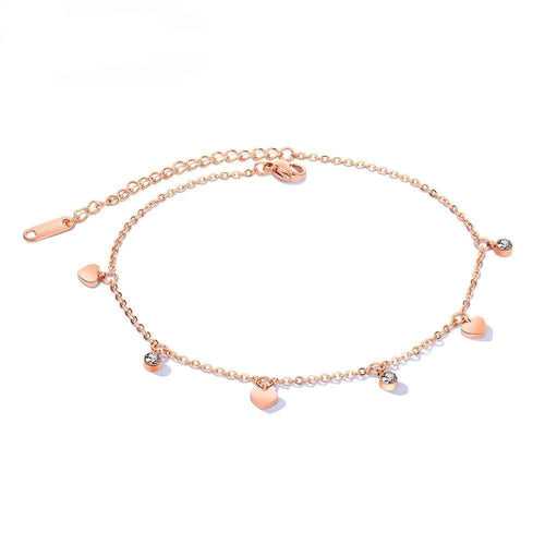 Tiny Heart & Solitaire Anklet