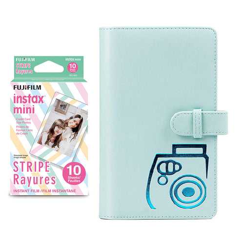 Fujifilm Instax  mini 10X1 Instant Film with 96-sheet Album for mini film (Ice blue)