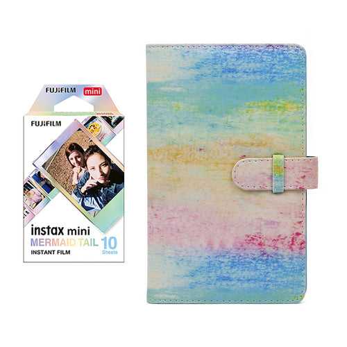 Fujifilm Instax Mini 10X1 mermaid tail Instant Film with 96-sheet Album for mini film (Watercolor)