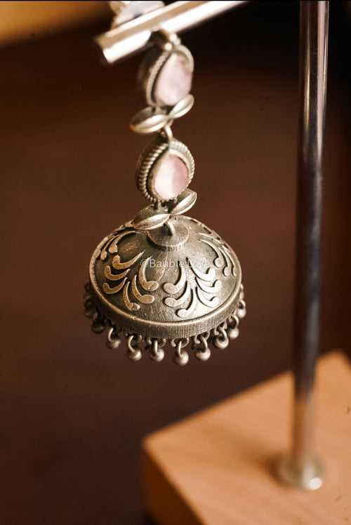 Pink Jhumka Earrings