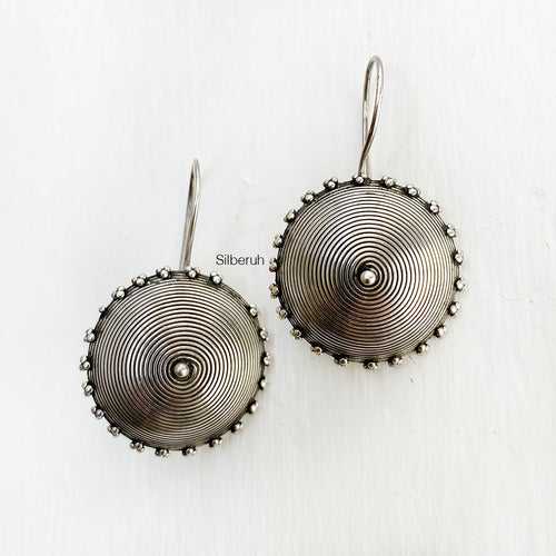 Hypnotic Silver Fixed Hook Earring