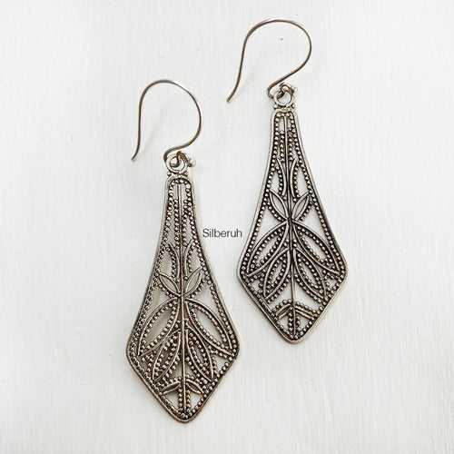 Leaf Silver Jali Earring