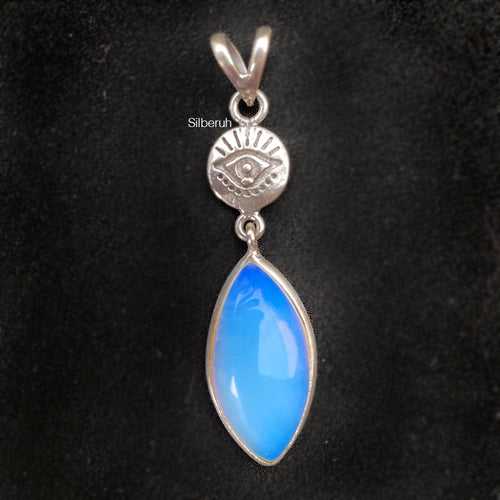 Opalite Evil Eye Silver Pendant